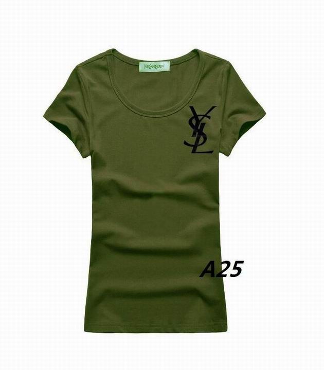 YSL short round collar T woman S-XL-085